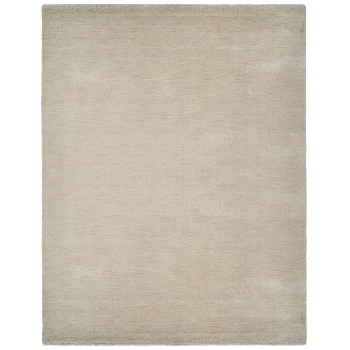 RUGSOTIC CARPETS HAND KNOTTED LOOM WOOL ECO-FRIENDLY AREA RUGS  - 6'7''x9'10'', Rectangle, Beige Color, Solid Plain Design, High Pile Thick Handmade Anti Skid Rugs for Living Room (L00111)