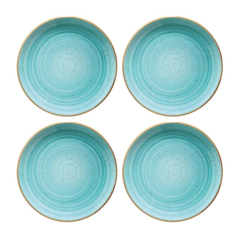 Aqua dia.10.5" Round Blue Porcelain Plate (Set of 4)