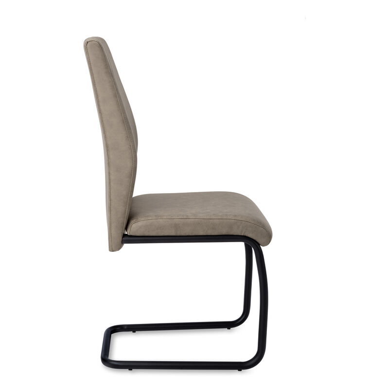 Monarch Specialties I 1114 Dining Chair, Set Of 2, Side, Upholstered, Kitchen, Dining Room, Fabric, Metal, Beige, Black, Contemporary, Modern