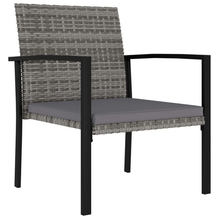vidaXL Garden Dining Chairs 4 pcs Poly Rattan Gray
