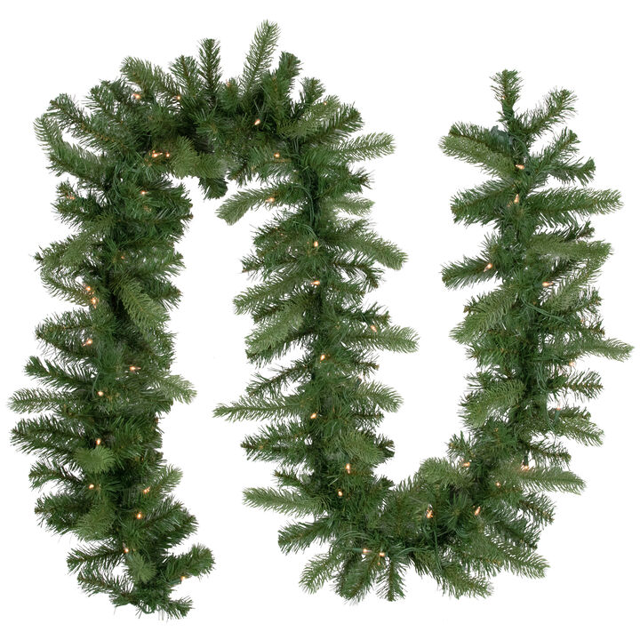 9' x 10" Pre-Lit Noble Fir Artificial Christmas Garland - Clear Lights