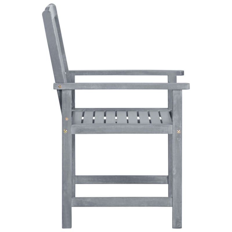 vidaXL Director's Chairs with Cushions 4 pcs Gray Solid Acacia Wood