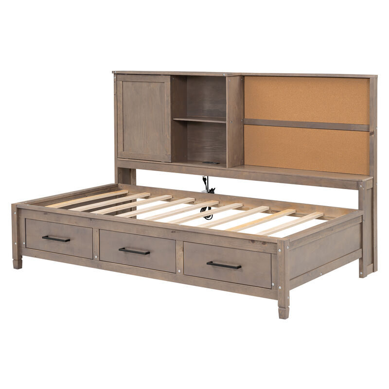 Merax Daybed Bed with USB Ports and 3 Drawers