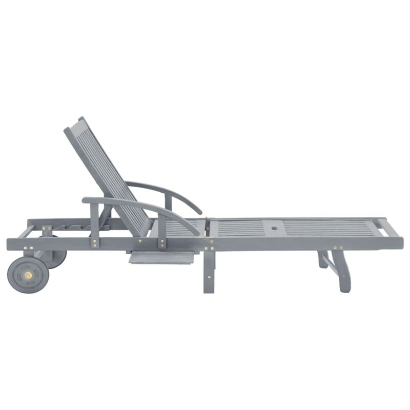 vidaXL Garden Sun Lounger Gray Solid Acacia Wood