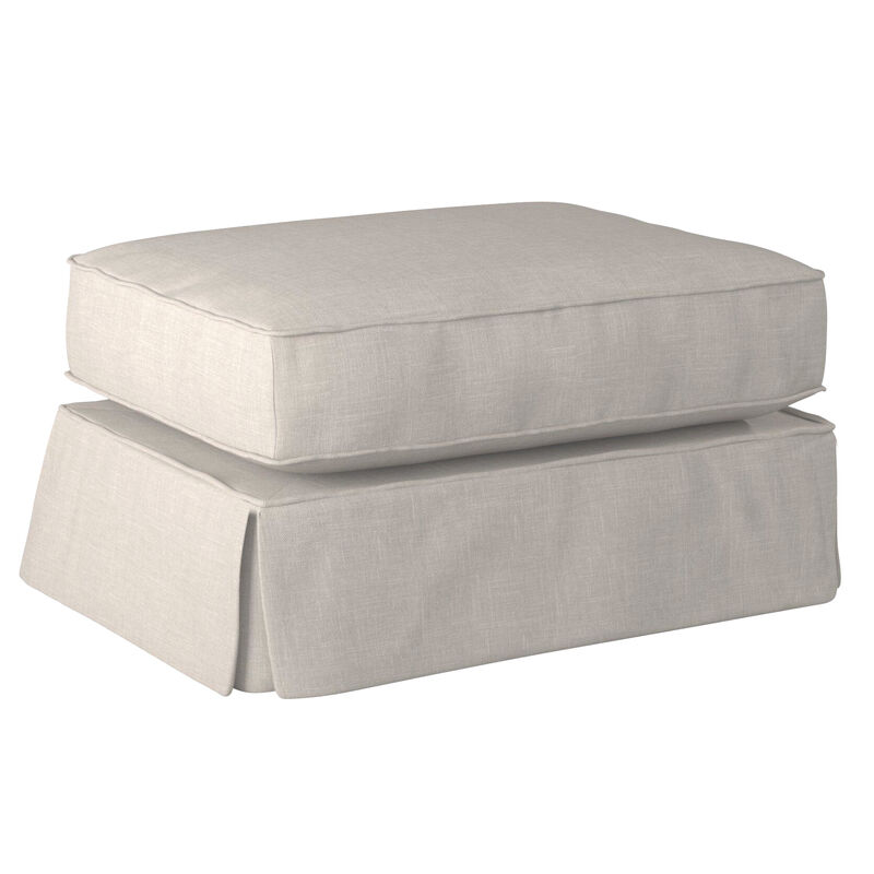 Horizon Light Gray Upholstered Pillow Top Ottoman