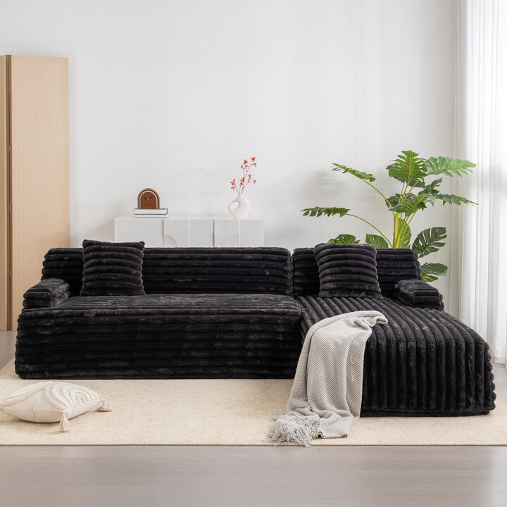 Merax Faux Fur Fabric Free-combined Sofa Couch for Living Room