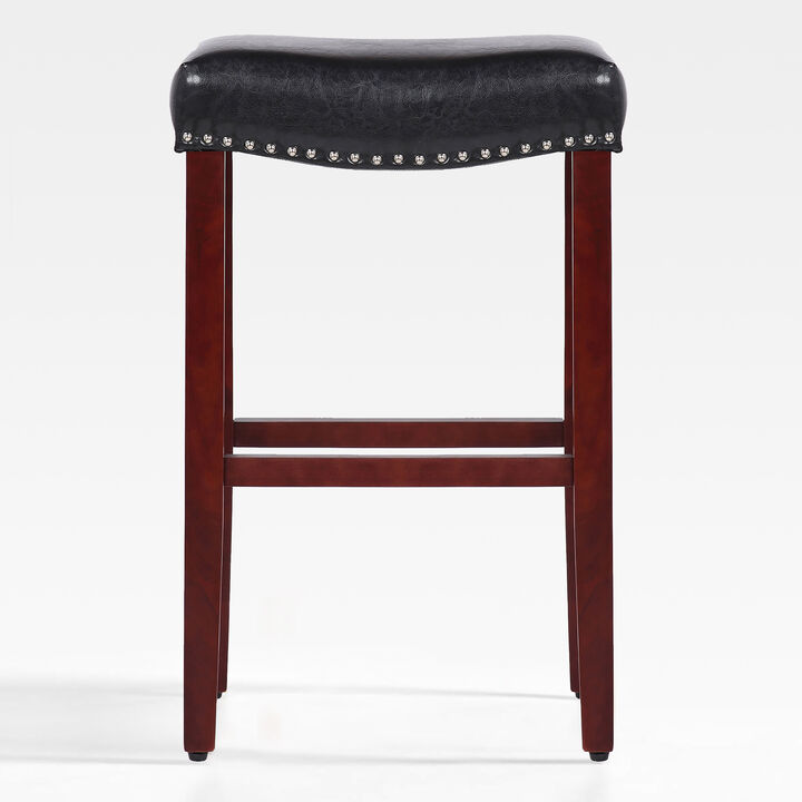 WestinTrends 29" Upholstered Backless Saddle Seat Bar Stool
