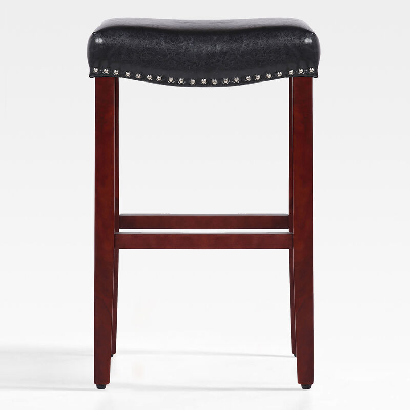 WestinTrends 29" Upholstered Backless Saddle Seat Bar Stool