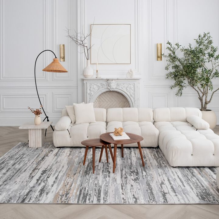 Atlas Camo Modern Grey Beige Indoor Area Rug
