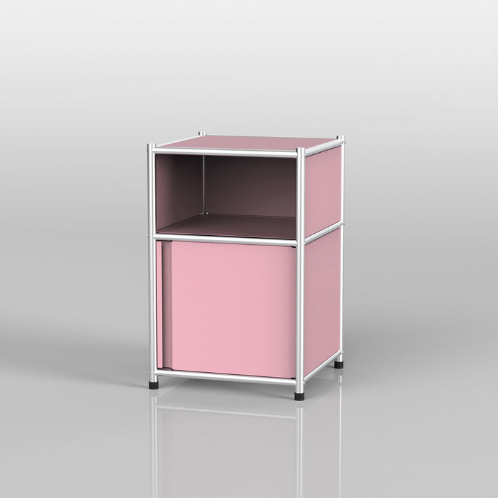 Mega Casa Metal Nightstand Side Table Pink
