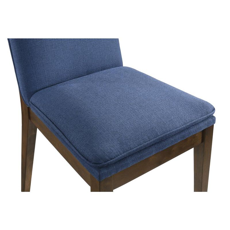 New Classic Furniture Maggie Dining Chair W/Blue Cushion-Walnut