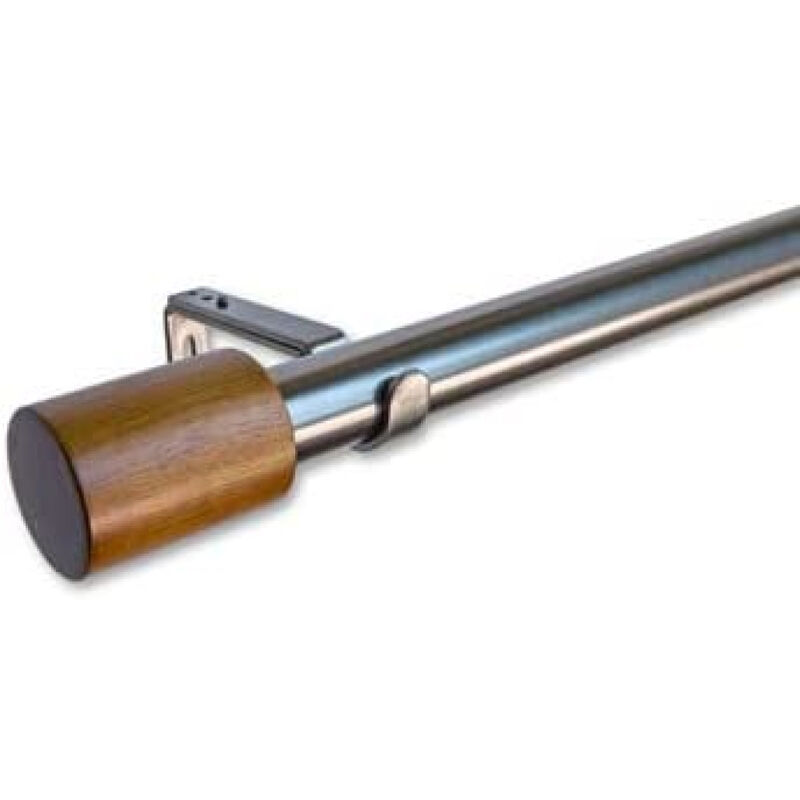 Linen Avenue Wood Cylinder Single Window Curtain Rod Set