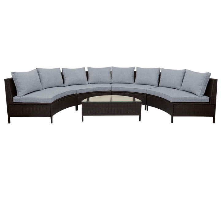 Merax All-Weather PE Rattan Wicker Sofa Set Outdoor Patio Sectional Furniture