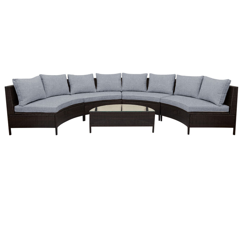 Merax All-Weather PE Rattan Wicker Sofa Set Outdoor Patio Sectional Furniture