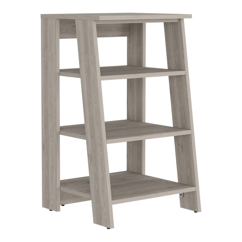 DEPOT E-SHOP Colyn Linen Cabinet, Four Shelves, Vertical, Light Oak / White