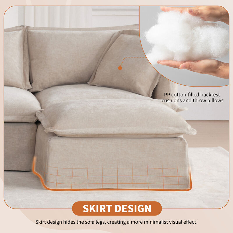 Merax Oversized Chenille Modular Sectional Sofa