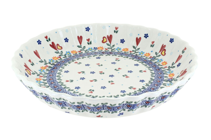 Blue Rose Polish Pottery Autumn Burst Pie Plate