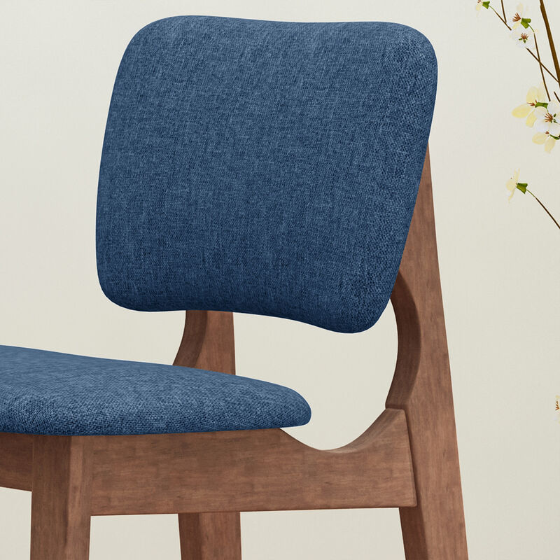 Merax Rubberwood Upholstered Barstool Dining Chairs 2PCS