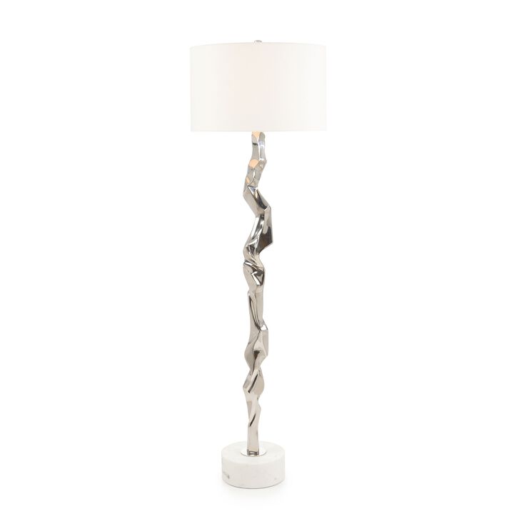 Polished Nickel Geometric Floor Lamp