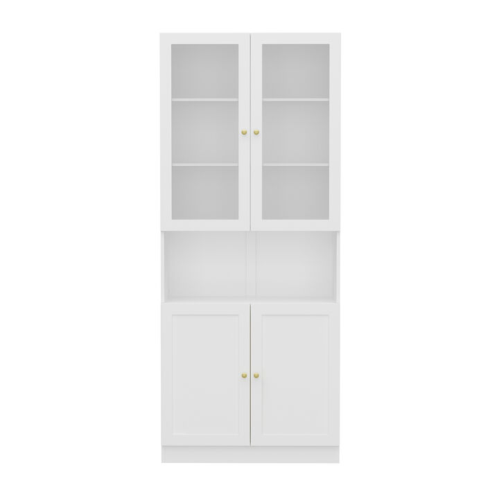 FUFU&GAGA Contemporary/Modern White Pantry with Wine Storage, (31.5" W x 15.7" D x 70.9" H),White