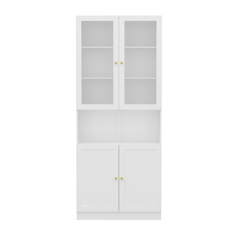 FUFU&GAGA Contemporary/Modern White Pantry with Wine Storage, (31.5" W x 15.7" D x 70.9" H),White
