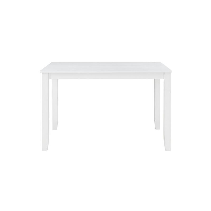 Ava 5pc Dining Table Set, 4 Lattice Back Chairs, White Rubberwood Frame - Benzara
