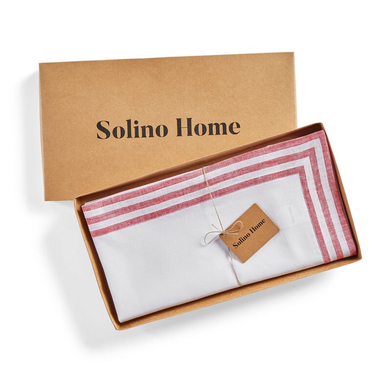 Solino Home 100% Pure Linen Table Throw 52 x 52 Inch | Mila for Thanksgiving, Christmas