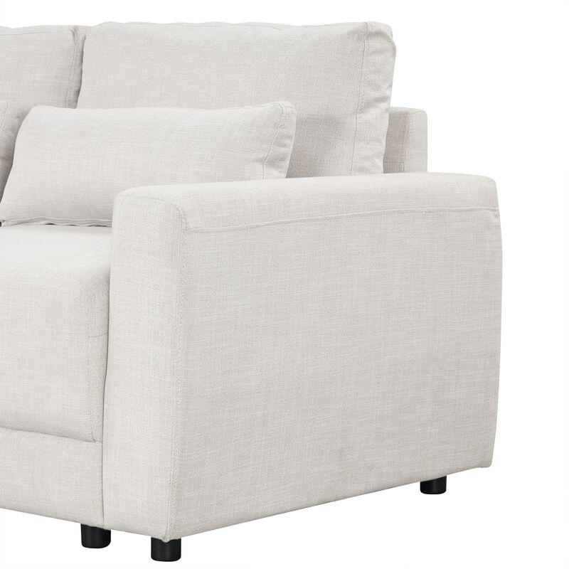Merax L-shaped Modular Sectional Sofa  with 3 Pillows
