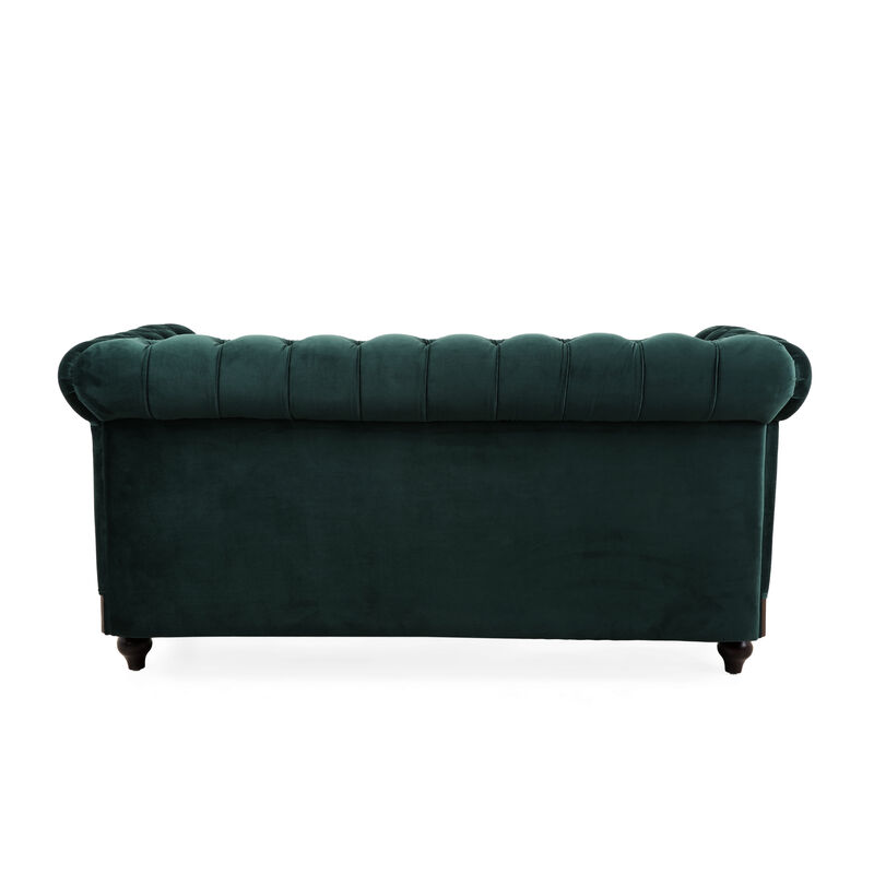 Merax Chesterfield Velvet Loveseat Sofa