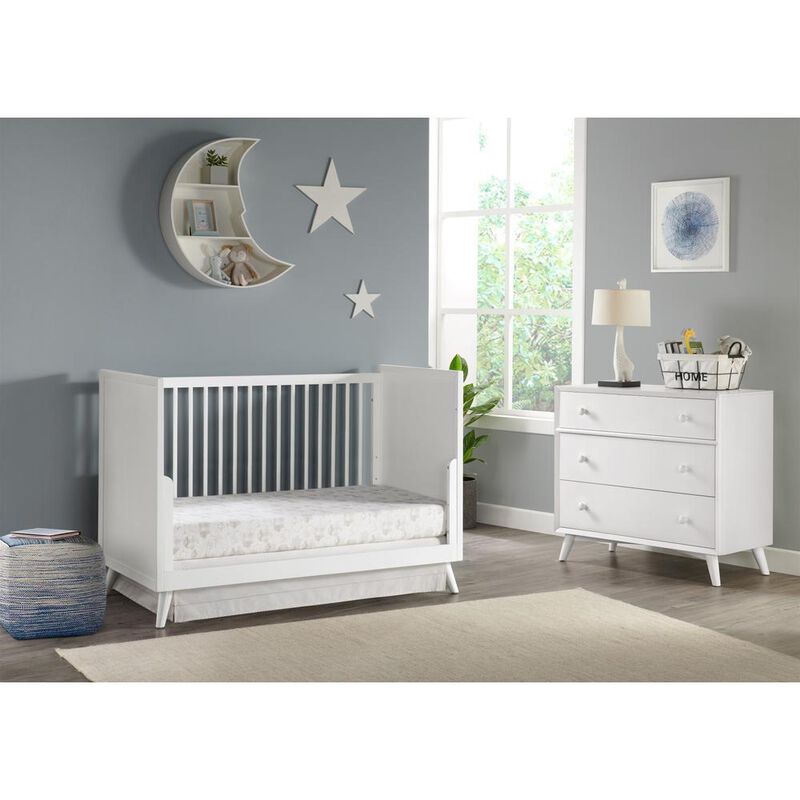 Oxford Baby Dawson 3 In 1 Convertible Crib White