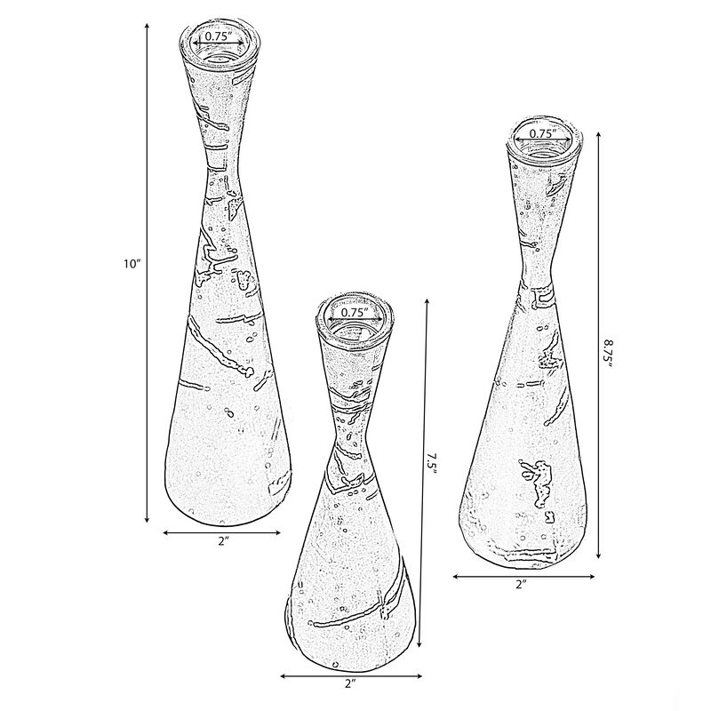 Marble Resin Candle Holders - Set of 3 Exquisite Decorative Taper Candlesticks for Luxurious Home Decor, Elegant Dining Table Centerpieces, Stylish Interior Accents, and Exclusive Event Illumination, Black