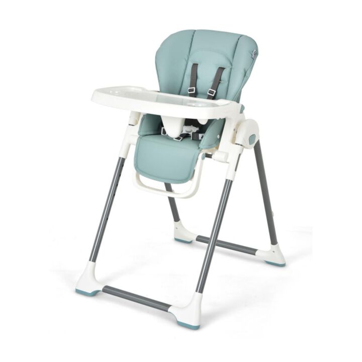 Hivvago Foldable Baby High Chair with Double Removable Trays and Book Holder