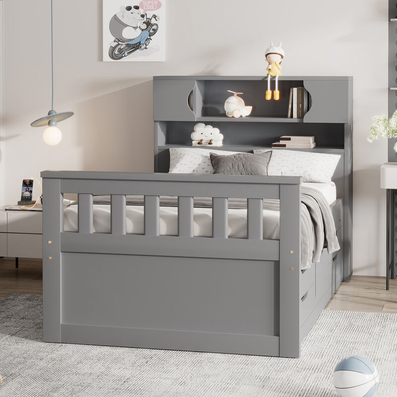 Merax Captain Platform Bed Frame with Storage