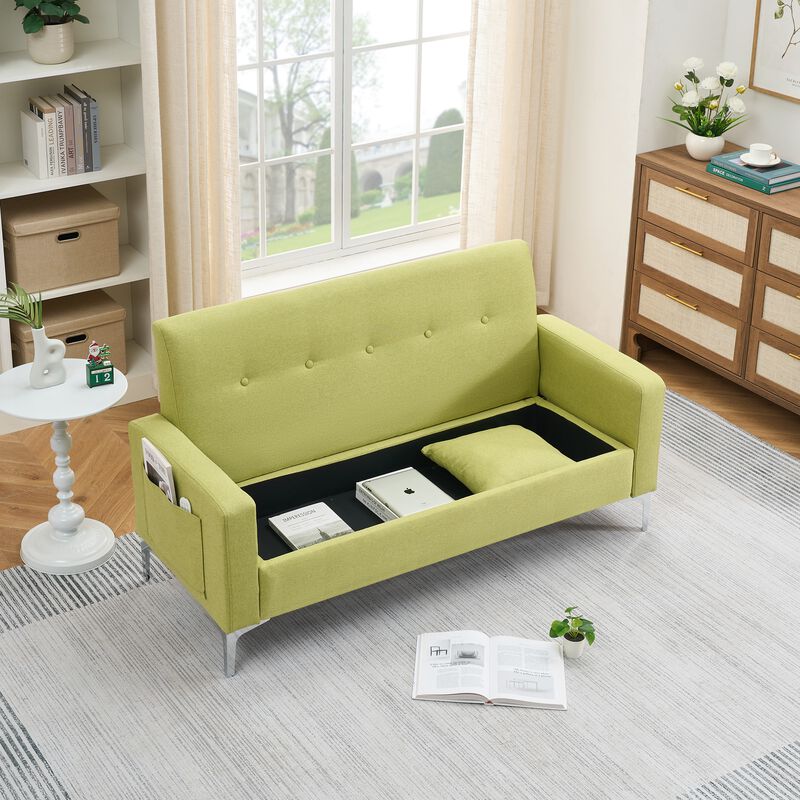 Merax Upholstered Loveseat Sofa with Hidden Storage