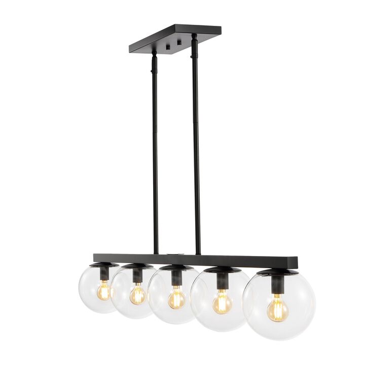 Luca Parisian Modern Glam Iron Globe Linear LED Pendant