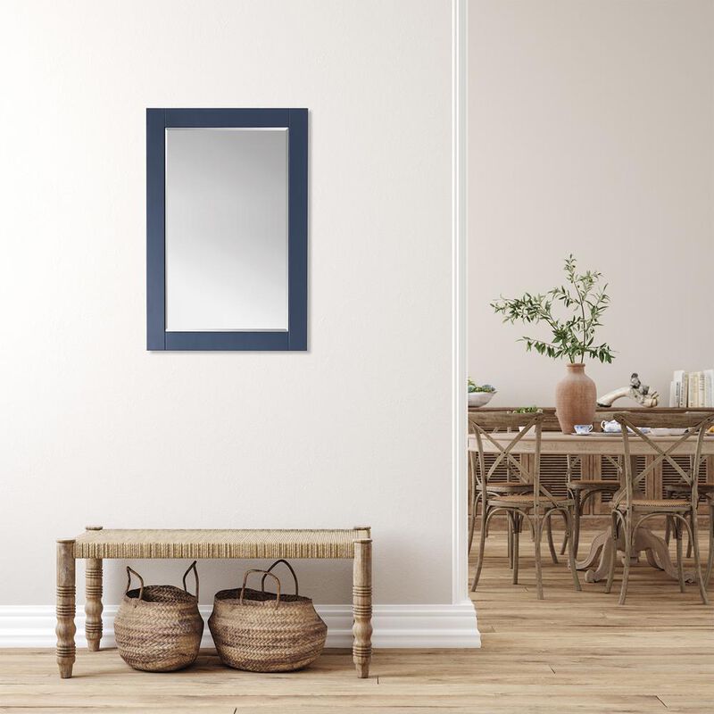 Altair 24 Rectangular Bathroom Wood Framed Wall Mirror in Royal Blue