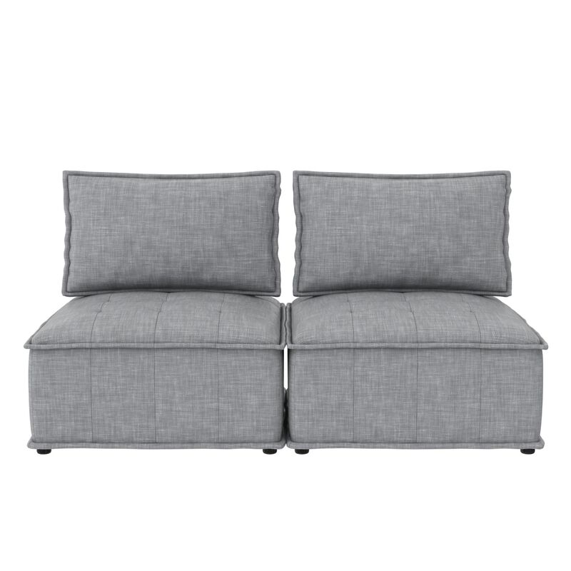 Amos Modular Chair for Sectional Sofa, Gray Linen
