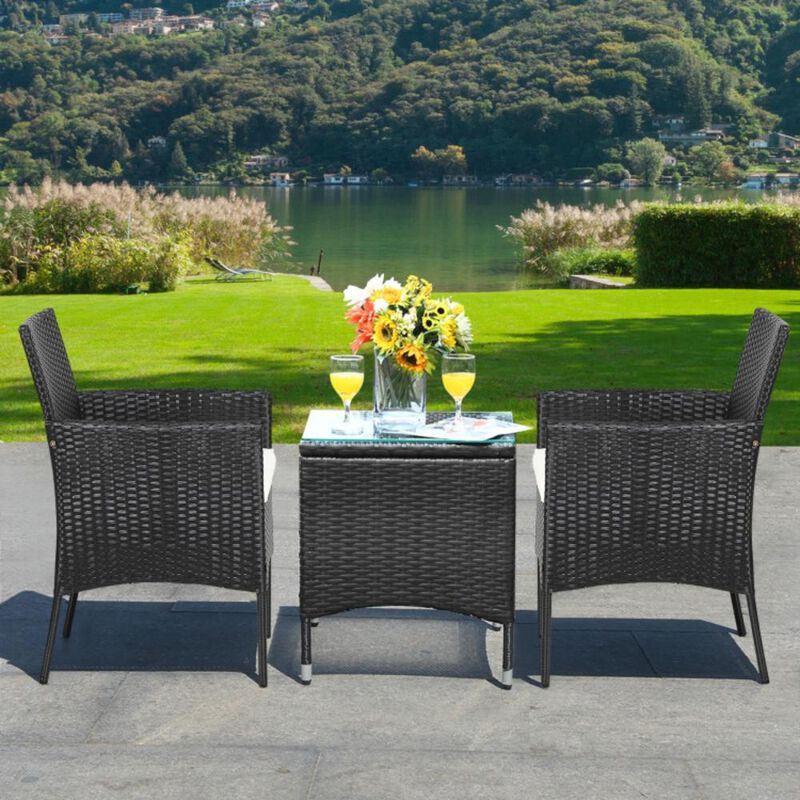 Hivvago 2 Pieces Patio Wicker Chairs with Cozy Seat Cushions