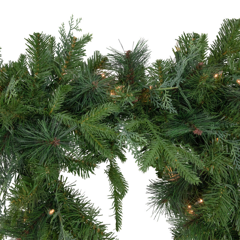 6' x 18" Pre-Lit Mixed Pine Artificial Christmas Icicle Garland  Clear Lights