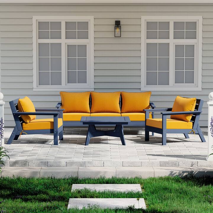 WestinTrends Outdoor 6-Piece Modular Sectional Patio Furniture Sofa Set