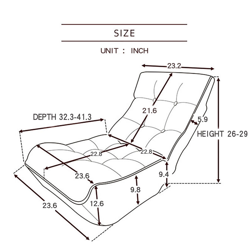 Hivvago Single Seater Japanese Style Thick Cushioned Lazy Tatami Recliner Sofa