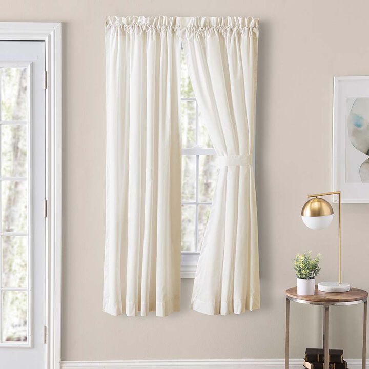 Ellis Classic Tailored Design in a Perma Press Fabric 1.5" Rod Pocket Tailored Pair 80"x30" Natural