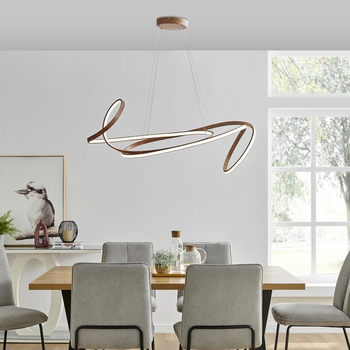 Moscow Chandelier Wood Metal Integrated LED Dimmable