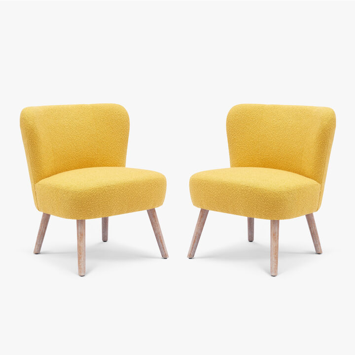 WestinTrends 25" Wide Upholstered Boucle Accent Chairs Set of Two