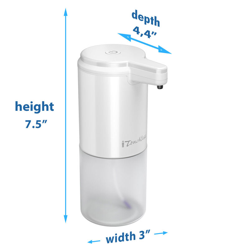 iTouchless iTouchless Ultraclean Stainless Steel Sensor Foam Soap Dispenser 11 oz White