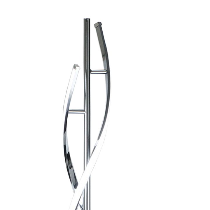 Jam 63 Inch Floor Lamp, LED, Metal Round Base, Accent Silver Metal Base-Benzara