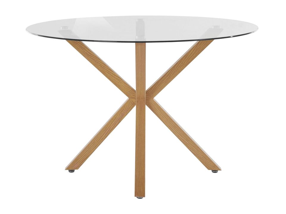 Jumi Glass Dining Table with Pedestal Legs