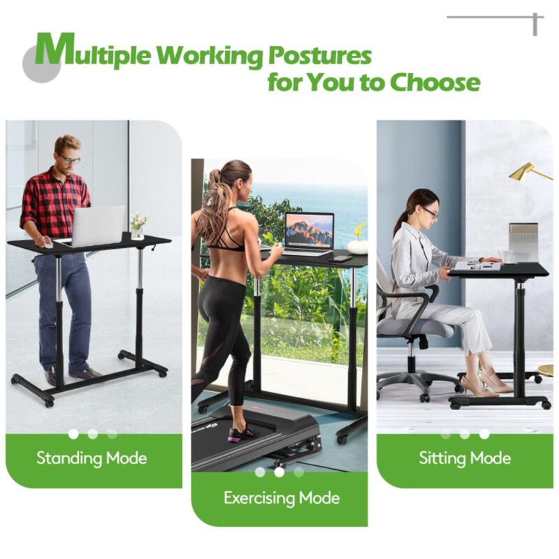 Hivvago Height Adjustable Computer Desk Sit to Stand Rolling Notebook Table
