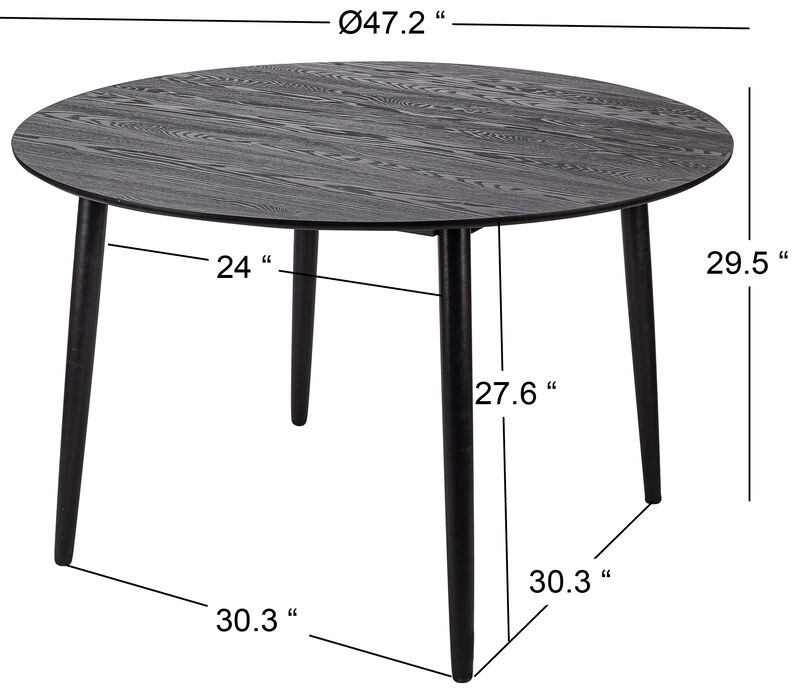 Round Scandinavian Wooden Dining Table Design
