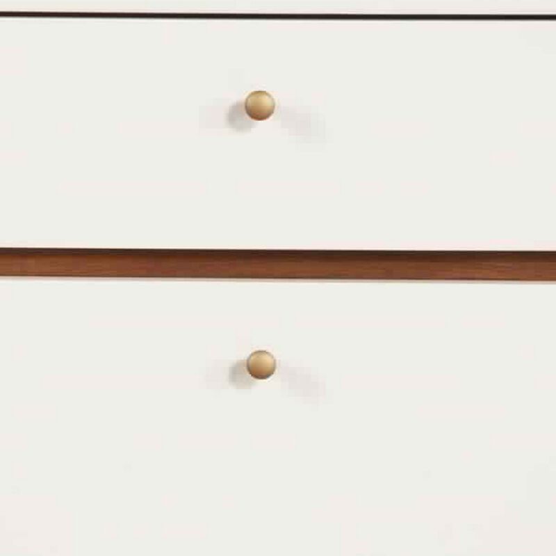 2 Drawer Wooden Nightstand with Angled Legs, White and Brown-Benzara